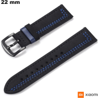 Armband für 22mm Xiaomi Uhr Schwarz Echtes Leder von hoher Qualität