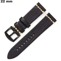 Armband 22 mm Schwarz Uhr Veganes Leder / Versand 24h