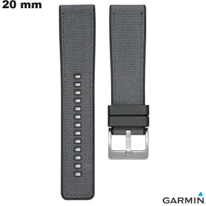 Garmin 20mm Smartwatch-Armband Grau Ersatz Hochwertiges Gummi