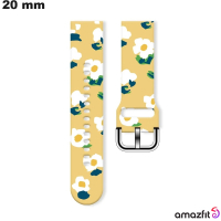 Armband Silikon Gelb 20mm für Amazfit Floral Smartwatch von hoher Qualität