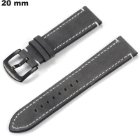 Armbanduhr 20 mm Echtes Leder Grau \ Versand in 24h