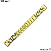 Bracciale Amazfit smartwatch Catena 20mm Acciaio Inox Dorato economico