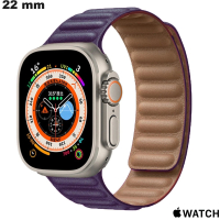 Vente Bracelet Apple Watch Cuir pour montre 22 mm Violet