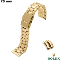 Gouden metalen 20 mm Oyster horloge Rolex armband van hoge kwaliteit