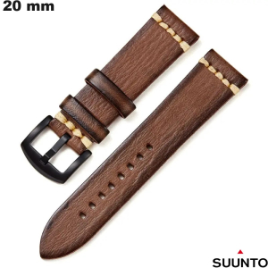 Retro braunes 20mm Smartwatch-Armband Suunto aus veganem Leder kaufen