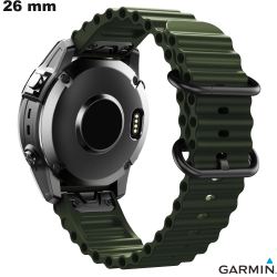 Pulseira 26 mm Quickfit Garmin para relógio silicone Verde