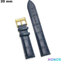 Verkauf von Honor-Uhrenarmband aus echtem Leder Blau 20 mm