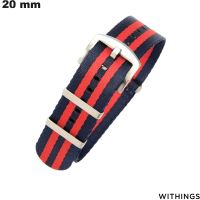 Uhrenarmband aus Nylon 20 mm blau - Versandkosten 3,99€