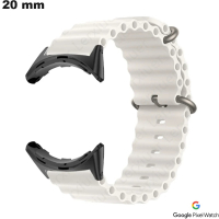 Koop Wit Silicone Armband voor Google Pixel Smartwatch 20mm