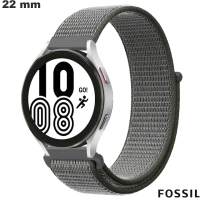 Verkauf Armband 22 mm Fossil für intelligente Uhr Grau Stoff