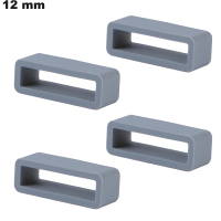 4 Loops 12mm pour bracelet  Caoutchouc Gris | Port Gratuit dès 20€