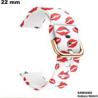 Bracciale Rosso a Labbra in Caucciù 22mm Samsung Bianco Economico