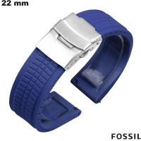 Vente Bracelet de montre connectée Fossil 22 mm Bleu Silicone