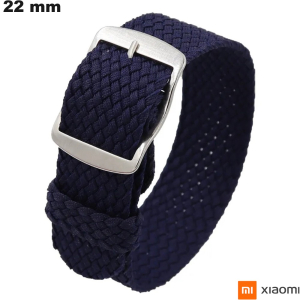Vendita Bracciale 22 mm Nylon smartwatch NATO intrecciato Xiaomi Blu