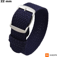 Verkauf 22 mm Nylon Smartwatch NATO geflochtenes Armband Xiaomi Blau