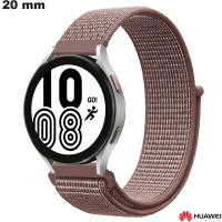 Armband Huawei 20mm Klett Braun Uhr Stoff / Bester Preis