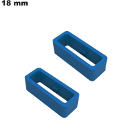 2 Passants bracelet  Bleu Caoutchouc 18 mm - Expédition 24h