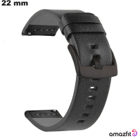Armband 22 mm Ersatz für Smartwatch Schwarz Leder günstig