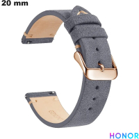 Armband aus echtem grauem Leder Honor für hochwertige Smartwatches