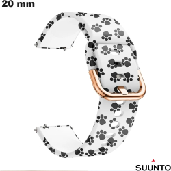 Bracelet 20 mm Silicone Blanc Pate de chien Suunto
