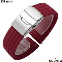 Armband 24 mm Suunto Uhr Rot Silikon | Versand 24h