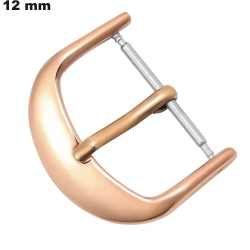 Pulseira 12 mm Dourado Rosa com Fecho Ardillon em Aço Inoxidável