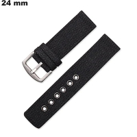 Armband Stoff Schwarz 24 mm für Uhr # Versand 24h