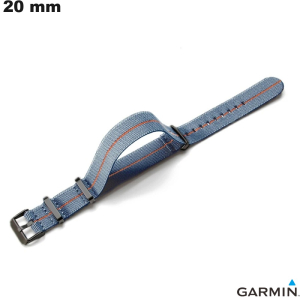 Bracelet pour montre Tissu Gris Garmin 20mm