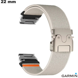 Garmin Nylon Beigekleurige Horlogearmband 22mm QuickFit