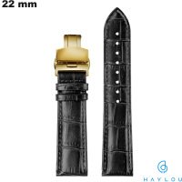 Echtes Lederarmband Haylou Schwarz für 22 mm Uhr kaufen