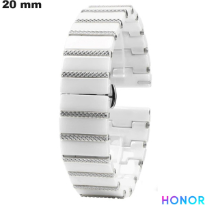 Armband Weiß 20 mm Honor Keramik : Versand in 24 std.