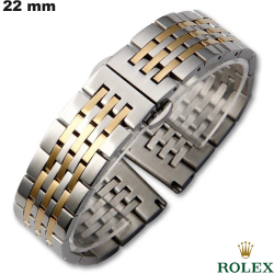 Armband 22 mm Jubiläum Uhr Metall Rolex Silber