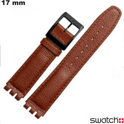 Pulseira para relógio Marron Swatch 17 mm Couro verdadeiro