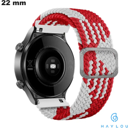 Red Haylou 22 mm Fabric Watch Strap