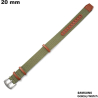 Armbanduhr Grün Samsung Stoff 20mm / Kostenloser Versand
