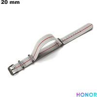 Armband Honor Grau Stoff 20mm für Smartwatch | Kostenloser Versand