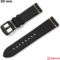 Armband OnePlus 22mm Echtes Leder Schwarz: Versand in 24h