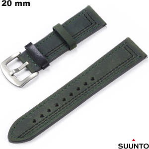 Suunto smartwatch armband van echt leer in kwaliteitsvol groen