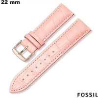 Armband Rose Echtes Leder 22mm Krokodilprägung Fossil von hoher Qualität