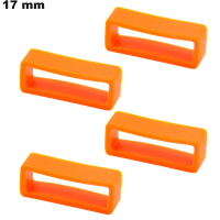 4 Passants Orange pour montre  17 mm Silicone