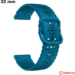 Bracelet 22mm montre connectée OnePlus Bleu Caoutchouc
