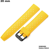 Bracciale giallo in caucciù per orologio 20 mm Samsung di qualità