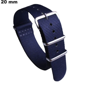 Uhrenarmband Nylon Blau 20mm | Versand 3,99€