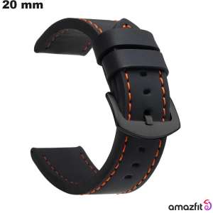 Bracciale in similpelle per orologio intelligente Amazfit di qualità nera