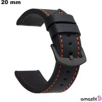 Bracciale in similpelle per orologio intelligente Amazfit di qualità nera