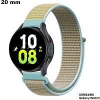 Armband Nylon 20mm Beige elegant für hochwertige Samsung-Uhren