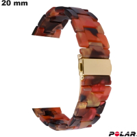 Armband 20mm Oranje Hars Polar horloge ● Snelle Levering