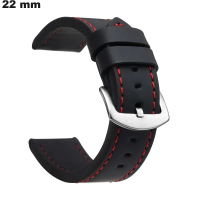 Verkauf 22 mm Klassisches Lederimitat Armband Uhr Schwarz