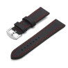 Verkauf 22 mm Klassisches Lederimitat Armband Uhr Schwarz