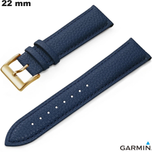 Armband Garmin Echtes Leder Blau Uhr 22mm von hoher Qualität
